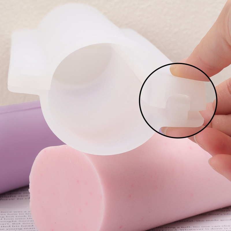 Soap Making Instructions - Lange Herz-Säulen-Silikonform für Seifenstücke, runde Seifenröhrenform,