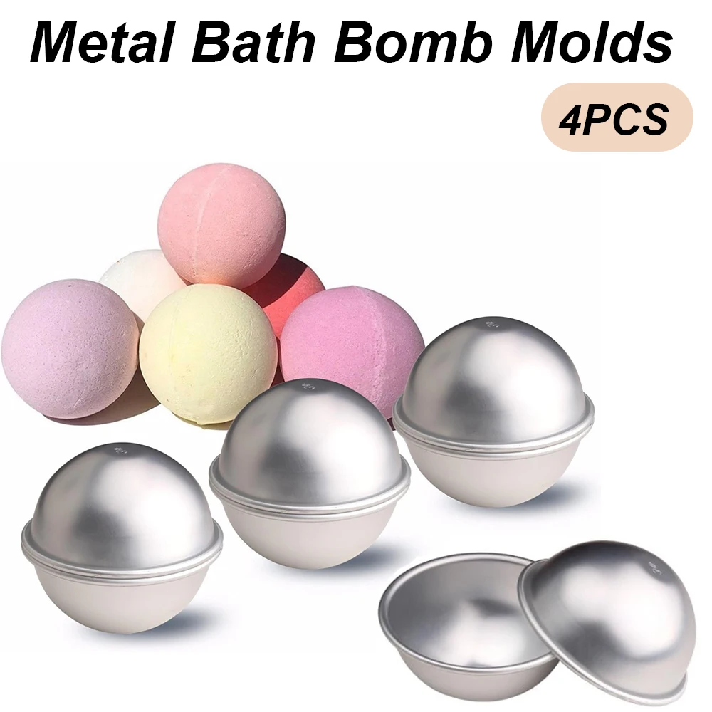 Soap Making Kit For Beginners - 4-teiliges Set Halbkugel-Badekugelformen aus Aluminiumlegierung, Kugelform
